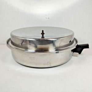 Vintage Amway Royal 3-Ply 18/8 Stainless Steel Fry Pan Skillet w/ Lid USA USED